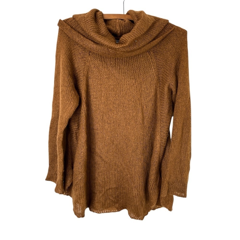 WOODEN SHIPS Brown Cowl Neck Mohair Wool Blend Sweater Size Small/Medium
